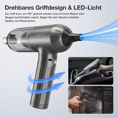 В-1 ручний пилосос з акумулятором, електрична витяжка пилу 130000 об/хв 3-швидкісний автомобільний пилосос з безщітковим двигуном