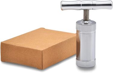 Прес для пилку з нержавіючої сталі, T-Press, ручка, інструмент, міцний, довговічний, анодований, пилок спецій (срібло)