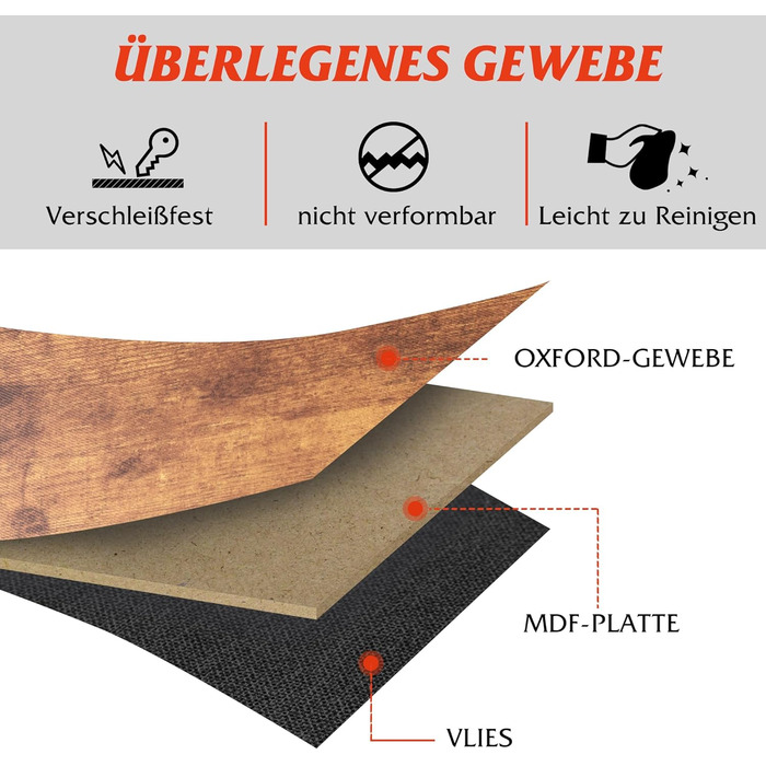 Комод WLIVE з 6 тканинними шухлядами, комод для спальні, комод для вітальні, з міцним сталевим каркасом, дерев&39яна стільниця, вінтажний коричнево-чорний