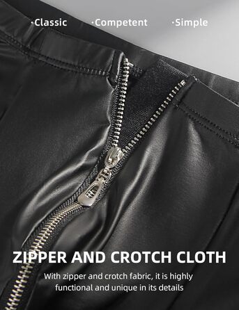 Чоловічі PU-шкіряні боксерки ohyeahlady, еротична білизна, з виступною U-подібною кишенею та блискавкою, чорний, L