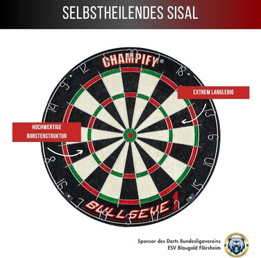 Мішень для дартсу Champify Steeldart, Bullseye 1 (сизаль, турнірний розмір)