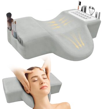 Подушка для нарощування вій CGBE U-подібної форми подушка для шиї для нарощування вій, ергономічна подушка для підтримки шиї, фланелева подушка для вій для використання вдома та в салонах краси. Сіра.