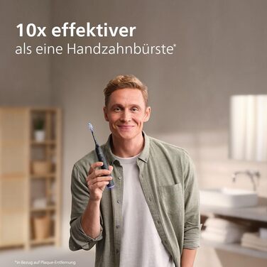 Електрична зубна щітка Philips Sonicare 7100, звукова зубна щітка з додатком, 4 режими очищення та 3 рівні інтенсивності, контроль тиску, EasyStart, SmarTimer і BrushPacer, чорна, 2 шт., модель HX7429/03