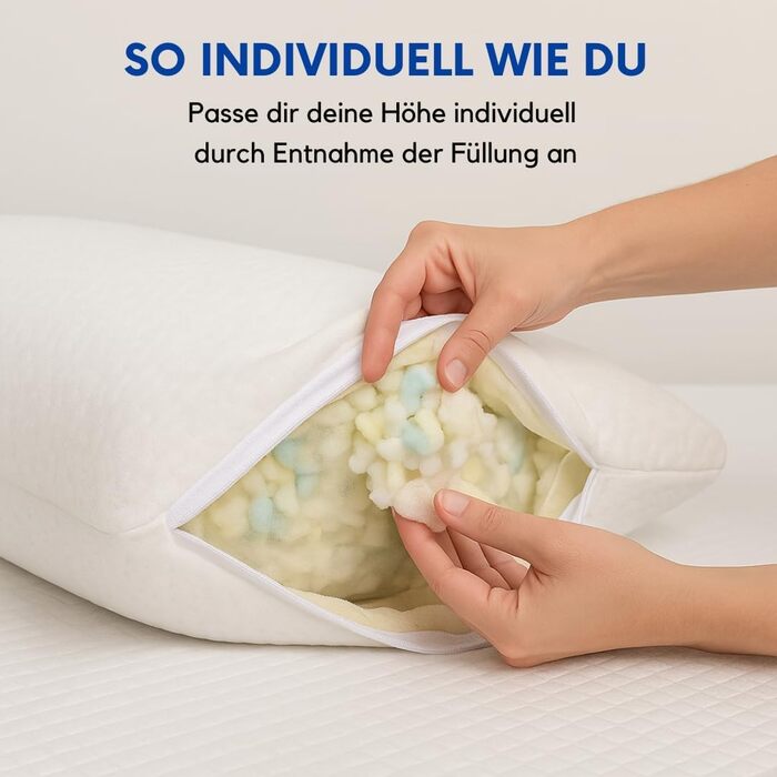 Подушка з піни з ефектом пам&39яті Oxycore, гіпоалергенна, можна прати при 40C, міцна якість з кисневою технологією