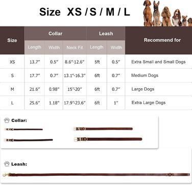 Комплект повідця та нашийника Зоряний Провідник, 1.8 м, м'яка плетенка зі шкіри, з регульованим нашийником для собак малих, середніх та великих порід (розмір М)