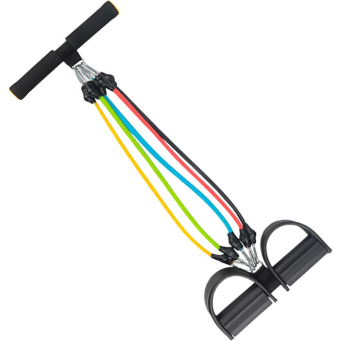 Еспандер для педалей, тренажер для м&39язів живота еластичний, нековзний, регульований, для фітнесу, тонусу, розтяжки вдома, чорний