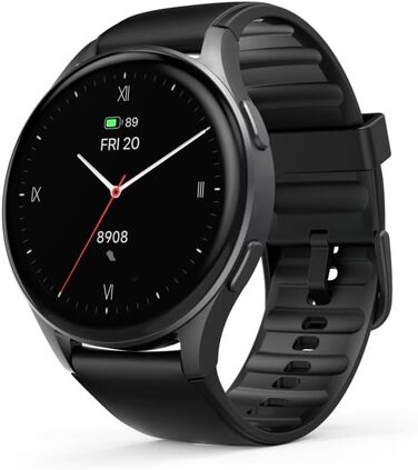 Розумний годинник Hama 8900 з GPS, водонепроникний IP68, функція телефону (сенсорний AMOLED-дисплей, голосове керування, спортивні режими, трекер сну, пульсометр, WhatsApp, годинник для бігу, пульсометр, фітнес-годинник) чорний