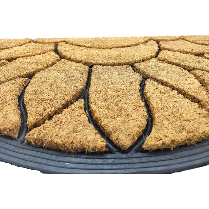 Килимок BaWoTec преміум-класу з кокосу, надзвичайно товстий, килимок для дверей, мотив полум&39я, напівкруглий