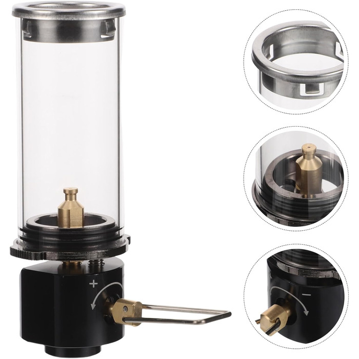 Багатофункціональний пропановий газовий ліхтар, кемпінговий ліхтар, портативний газовий ліхтар для вулиці, чорний, яскраве освітлення намету для подорожей та надзвичайних ситуацій