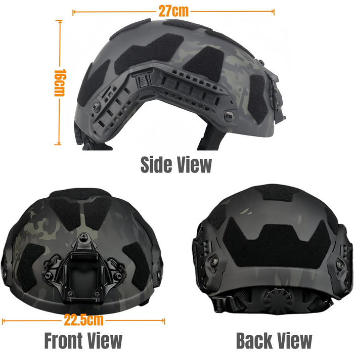 Тактичний стрілецький шолом SF SUPER High Cut Tactical Fast Helmet сірого кольору