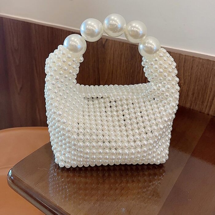 Елегантна сумка з перлами для повсякденного використання, вечірки, клатч, повсякденна сумка білого кольору