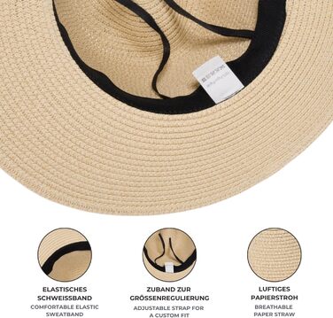 Жіночий панамський капелюх-сонце styleBREAKER з паперової соломи Складаний капелюх-м&39ятник з широкими полями Літній капелюх-федора для пляжу та фестивалів, один розмір, червоний