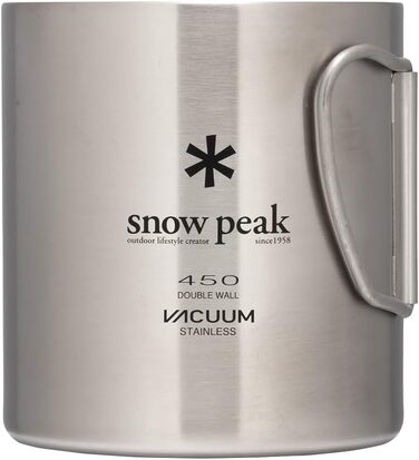 Вакуумна кружка Snow Peak з нержавіючої сталі з подвійними стінками, 450, срібляста, (1 упаковка)