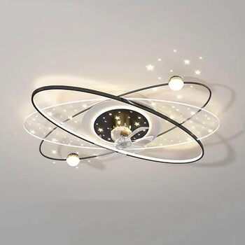 Стельовий світлодіодний світильник PAZWAHF 120 Вт, стельовий вентилятор зі світлодіодним підсвічуванням, регульованою швидкістю ві