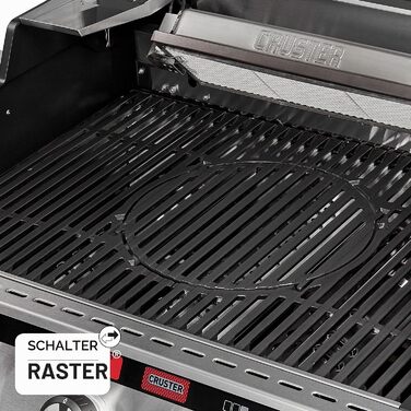 Газовий гриль Enders UNIQ PRO 3 IK KITCHEN CRUSTER 3 сталеві пальники бічний пальник, HEAT RANGE, SWITCH GRID, TURBO ZONE 800 C, SIMPLE CLEAN, двостінна кришка, Cruster 8608