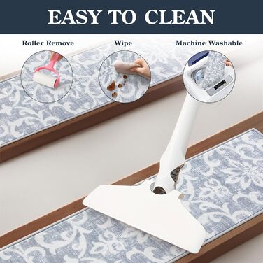 Сходинки для сходів Lahome сірого кольору зі штучної вовни, 20,3 x 76,2 см, нековзка основа, м&39яка поверхня, що миються, доріжки для сходів, східні доріжки для дітей, для домашніх тварин, 15 шт.