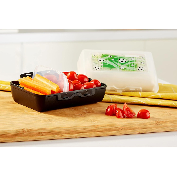 Ланчбокс Emsa Variabolo з роздільником, 2 відділення, 16x17 см, Футбольний дизайн, 516991