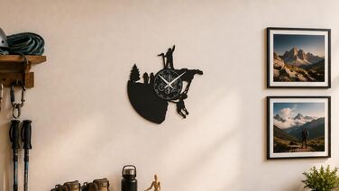 Настінний годинник для любителів гір, альпінізму, хайкінгу та трекінгу, чорний-02
