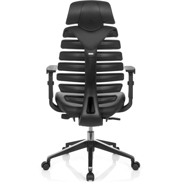 Офісне крісло Ergo LINE II PRO, 71 x 45 x 60 см, натуральна шкіра / алюміній, чорний