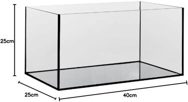 Скляний акваріум 40x25x25 см, 3 мм, прямокутний, акваріум 25 літрів