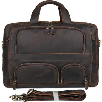 Ділова сумка портфель чоловіча сумка, офісна 17-дюймова сумка для ноутбука, натуральна шкіра великий діловий портфель подорожі ноу