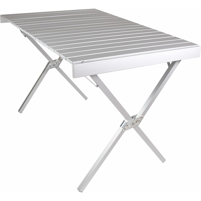 Торговий кемпінговий стіл Nexos з сумкою для перенесення, алюмінієвий, сірий, садовий стіл, стіл для вечірок, фуршетний стіл, складаний, 108x772 см