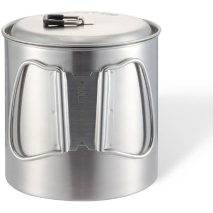 Каструля для кемпінгу Solo Stove 900 мл У комплекті сумка для перенесення, позначки унцій та мл, носик, кришка та складні ручки, матеріал нержавіюча сталь, 11,9 x 11,5 см, 900 мл, 200 г, 0,9 літра