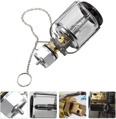 Газовий кемпінговий ліхтар із кришкою. Портативний пропановий ліхтар для освітлення намету. Міцне та тепле світло для кемпінгу на свіжому повітрі.