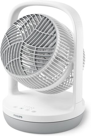 Настільний вентилятор Philips серії 2000. Потужний і надзвичайно тихий. 23 дБ. циркуляція повітря. Регульований нахил 180. Таймер на 12 годин. Для спальні, дому та офісу. CX2050, білий