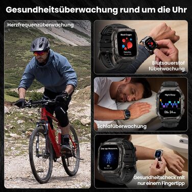 Розумний годинник KOSPET Tank M4 GPS для чоловіків, повністю з нержавіючої сталі, глобальні офлайн-карти та система з 6 супутників, водонепроникність 100 м, 50-денний заряд батареї, дзвінки Bluetooth, цілодобовий моніторинг серцевого ритму/сну, чорний