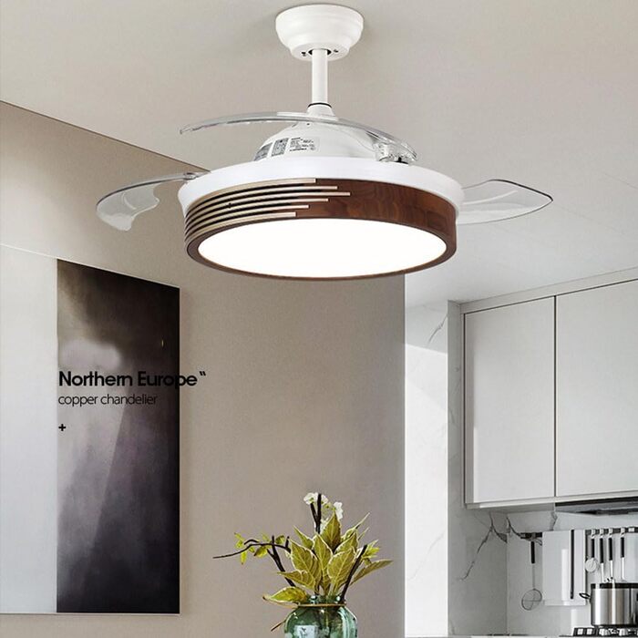 Світлодіодне освітлення NSXBY, прихований стельовий вентилятор, безшумний вентилятор, сучасний стельовий вентилятор, пульт дистанц