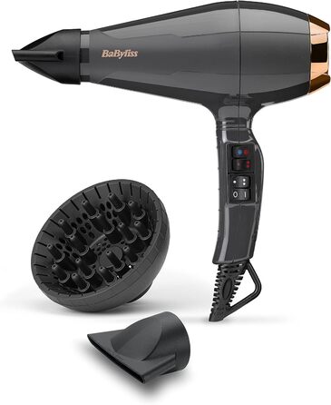 Набір BaByliss фен Italian Air Pro 2200 (сірий, 2200 Вт, AC-мотор, іонізація, 6719DE) та випрямляч Super Smooth 235 (іонізація, 140C - 235C, ST393E)