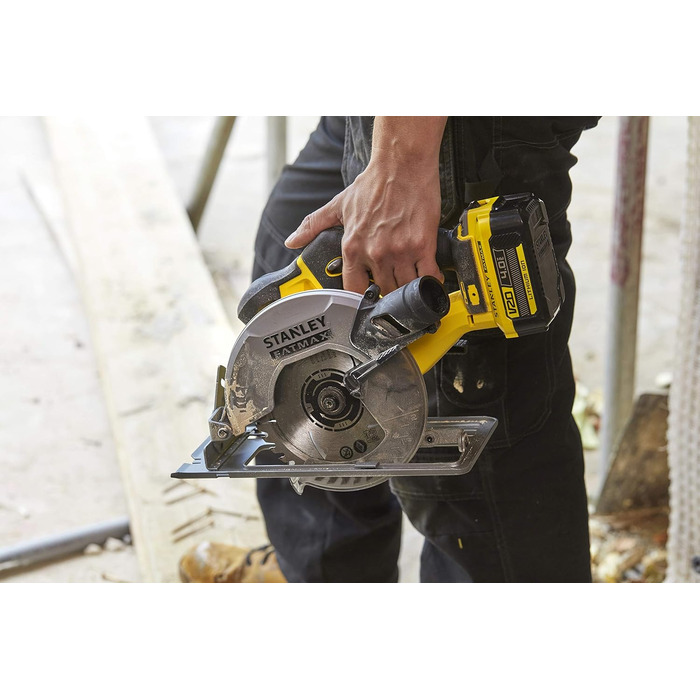 Акумуляторна ручна циркулярна пила Stanley FatMax 18В SFMCS500B (регулювання глибини та кута різання до 50 без інструменту, з можл