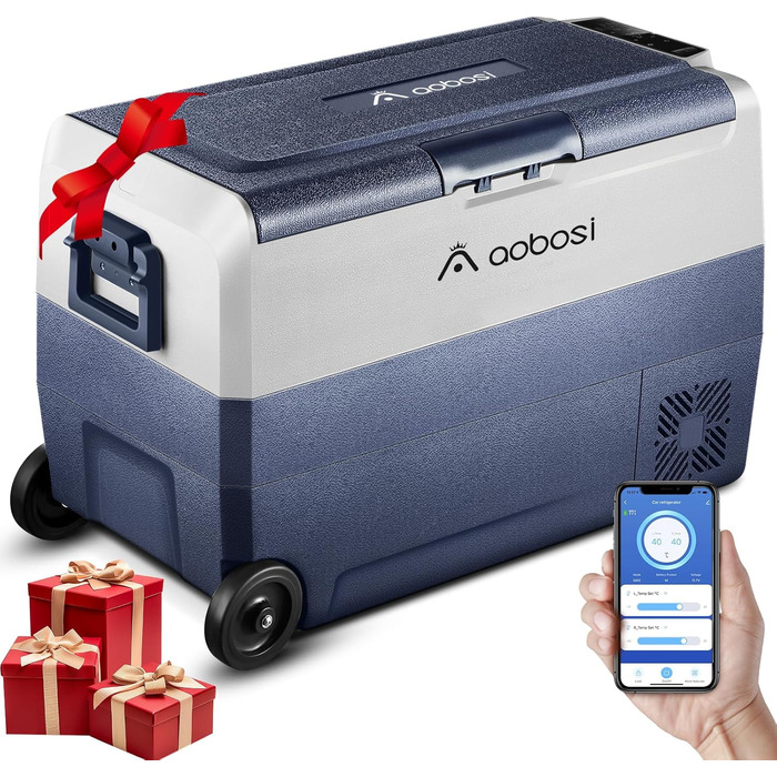 Компресор холодильної камери 50 л, автомобільна холодильна камера з керуванням WiFi APP, 12/24 В і 100-240 В, електрична, до -20 C