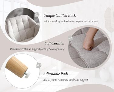 Акцентне крісло, м&39яке крісло для читання з лляними дерев&39яними ніжками, крісло для читання, одномісний диван, крісло під телевізор для вітальні, спальні, бежевий 1 бежевий