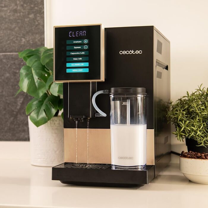 Повністю автоматична кавоварка Cremmaet Compactccino Black Rose, 19 бар, контейнер для молока, система термоблоків, 5 рівнів помелу, зберігання 150 г кави Black Rose Compactccino