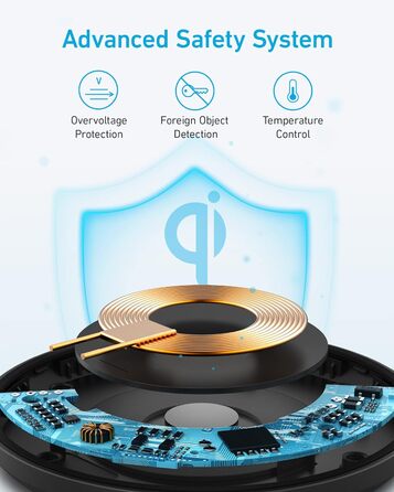 Бездротовий зарядний пристрій Anker 315, максимальна потужність 10 Вт, сумісний з iPhone 15 14 13 12 серії, Samsung S22, AirPods P