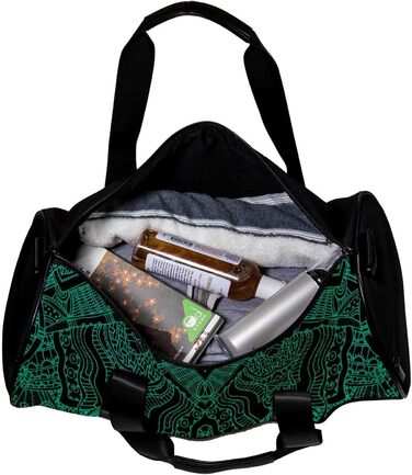 Сумка-мішок для подорожей, спорту та шопінгу, з богемським темно-зеленим візерунком, для йоги та фітнесу на відкритому повітрі