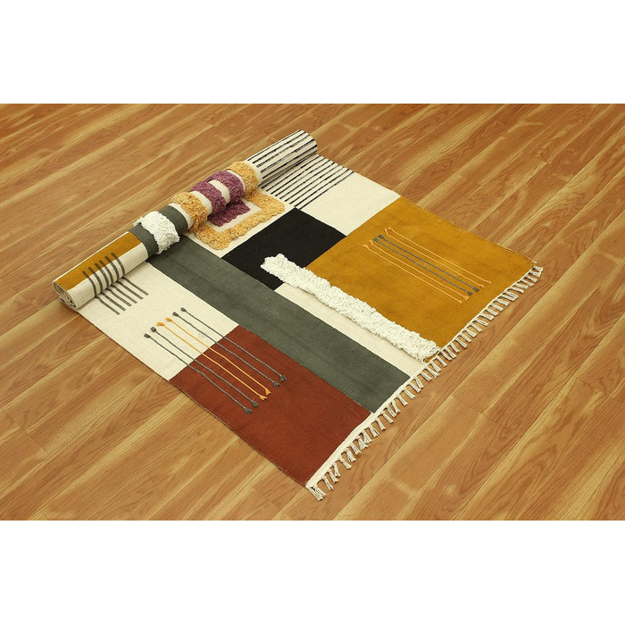 Килимок прямокутний, прямокутний, бавовна, Дуррі, геометричний килим кілім, для приміщень і вулиці, плоске плетіння, килимки для с