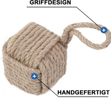 Декоративний морський обмежувач дверей ручної роботи з ручкою, джутовий обтяжений внутрішній обмежувач дверей матроський вузол для