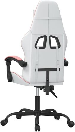 Геймерське крісло, офісне крісло, білий та рожевий, штучна шкіра
