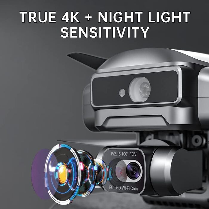 Дрон X-Verse SJRC F22 S2 4K PRO з камерами 4K, дистанційним керуванням 6 км, уникненням перешкод, 2-осьовим підвісом EIS повторюва