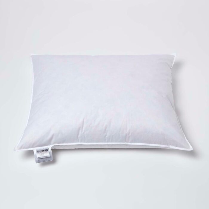 Комплект із 2 пір&39яних подушок Homescapes 60x70 см, подушки з качиного пера, подушки для сну з бавовняним чохлом, м&39які подушки для ліжка, які можна прати