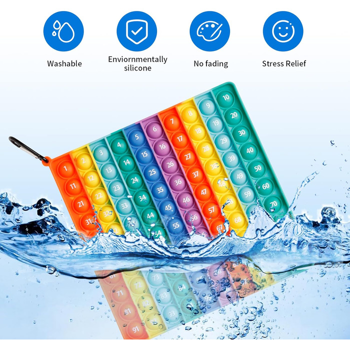 Розвиваючі іграшки для дітей Enlightenment Digital, 2 in 1 MEINRAUM Poppit XXL Fidget It Toys 100 Numbers Push Bubble Pop Toy Stre