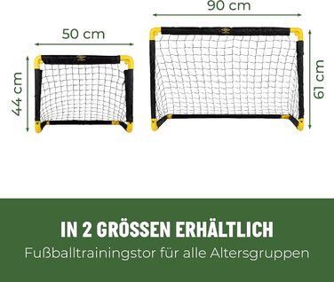 Футбольні ворота Umbro 50 x 44 x 44 см - Комплект із 2 футбольних воріт - Складані футбольні ворота - Футбольні ворота для саду та дітей - Тренувальний футбольний інвентар для приміщень та вулиці - Пластик - Чорний/Жовтий