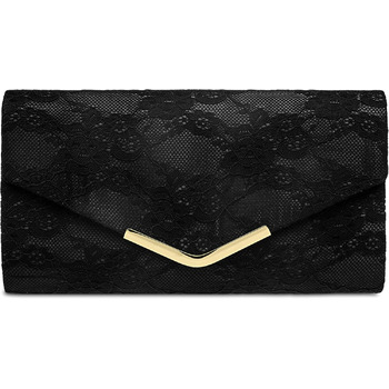 Елегантна жіноча вечірня сумка-клатч з мереживом одного розміру чорного кольору, 429