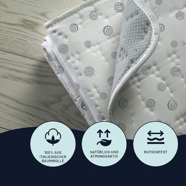 Одноразова ковдра з підігрівом, 150x80 см, низьке енергоспоживання, запатентована технологія, швидкий нагрів, індивідуальна температура, 100 бавовна, Зроблено в Італії, 6-ступінчасте регулювання температури 150 x 80 см