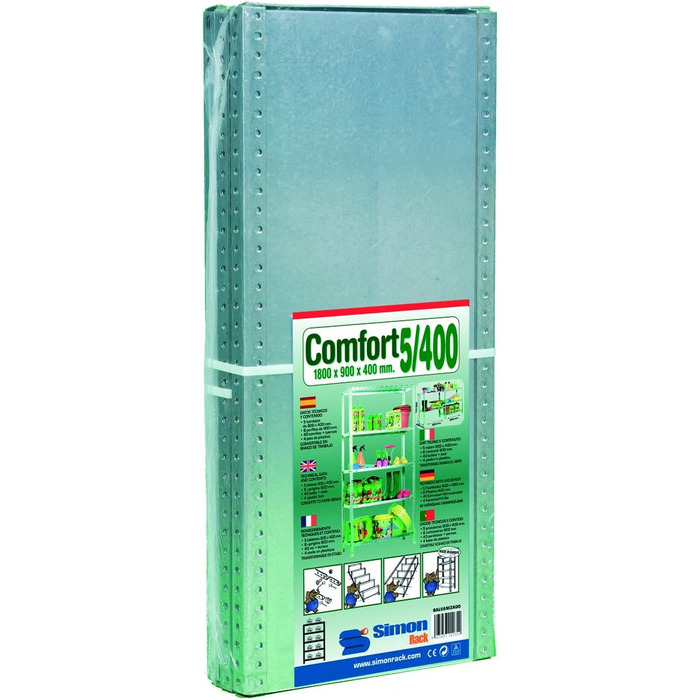 Стелаж SimonRack для важких умов експлуатації, металевий стелаж 200x100x50, підвальний стелаж, вантажопідйомність 100 кг, 5 полиць, білий - Comfort