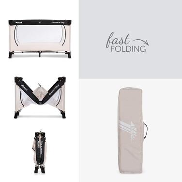 З сумкою для транспортування та ігровою панеллю, маленьке складне дитяче ліжечко для подорожей для немовлят від народження до 15 к