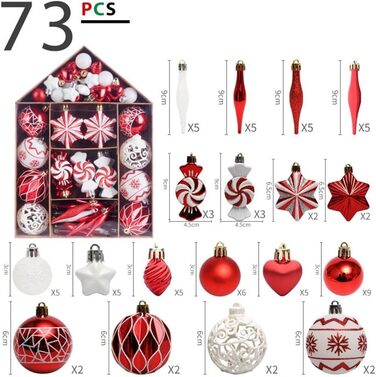 Набір різдвяних кульок із 73 предметів Micpointik